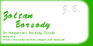 zoltan borsody business card
