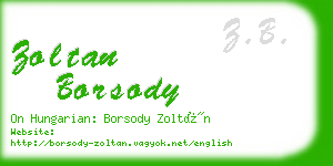 zoltan borsody business card